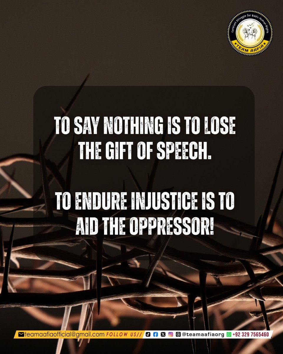 Team Aafia official (@teamaafiaorg_) on Twitter photo To say nothing is to lose the gift of speech.
To endure injustice is to aid the oppressor!
#SaveAafiaNow
Team Aafia Official
<a href="/TeamAafiaOrg_/">Team Aafia official</a>
#AafiaSiddiqui #FreeAafia
FMC Carswell To say nothing is to lose the gift of speech.
To endure injustice is to aid the oppressor!
#SaveAafiaNow
Team Aafia Official
<a href="/TeamAafiaOrg_/">Team Aafia official</a>
#AafiaSiddiqui #FreeAafia
FMC Carswell