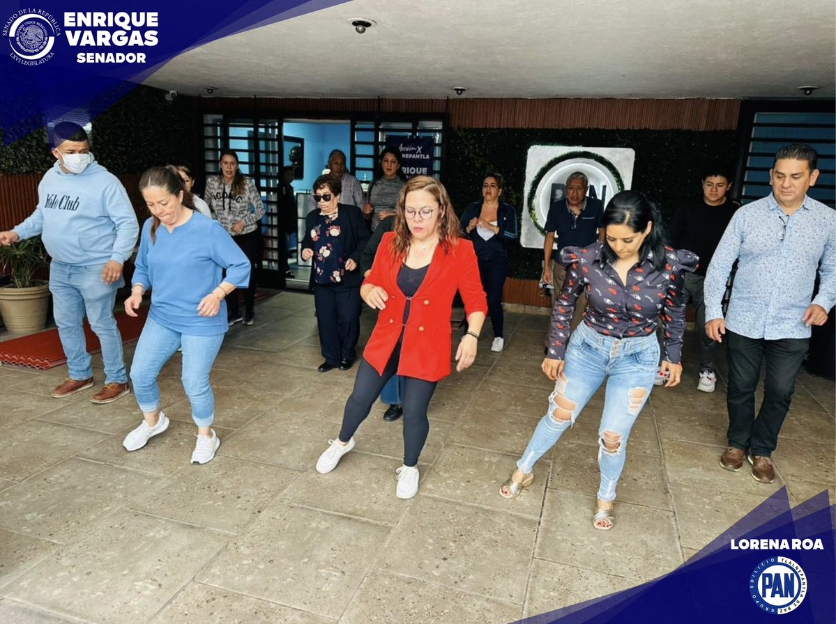 Lorena Roa (@loreroa19) on Twitter photo En el PAN Tlalnepantla, el baile es salud y alegría.
Gracias a la iniciativa de nuestro Senador <a href="/EnriqueVargasdV/">Enrique Vargas Del Villar</a>, las clases de Ritmos Latinos siguen uniendo a la comunidad y promueven un estilo de vida activo en #Tlalnepantla.
#LorenaRoa #SegundaSíndico #UnidosHacemosElCambio En el PAN Tlalnepantla, el baile es salud y alegría.
Gracias a la iniciativa de nuestro Senador <a href="/EnriqueVargasdV/">Enrique Vargas Del Villar</a>, las clases de Ritmos Latinos siguen uniendo a la comunidad y promueven un estilo de vida activo en #Tlalnepantla.
#LorenaRoa #SegundaSíndico #UnidosHacemosElCambio