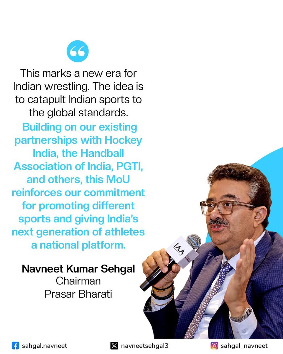 Pleased to announce Prasar Bharati’s partnership with AEx SPORT to bring Global League Wrestling (GLW) — the first pro-wrestling league of its kind in India &amp; Asia-Pacific.

A new chapter in Indian sports entertainment, giving youth a global platform to shine.

#GLW #ProWrestling
