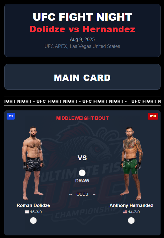 UFC Picks are LIVE!! #FightNIght this Saturday. Submit your picks at t.me/ufishcbot for USDC rewards. It's FREE!! Not sure why people fade this opportunity. If you're scared because you connect a wallet, then use a burner wallet. We've been giving away money for over a
