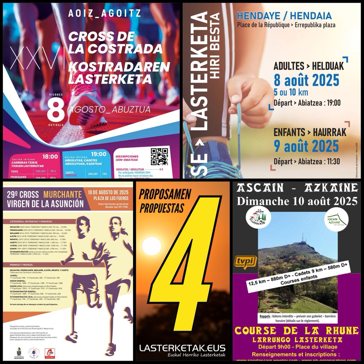4️⃣ 🏃♀️🅿🆁🅾🅿🅾🆂🅰🅼🅴🅽 astebururako!💪
4️⃣ 🏃🅿🆁🅾🅿🆄🅴🆂🆃🅰🆂 para el finde!💪
👉lasterketak.eus/eu/ 

#lasterketak
#mendilasterketak
#kros
#euskalherria
#korrika
#trail
#trailrunning
#run
#running
#cross
#basquecountry
#runningcommunity
#runningterritory