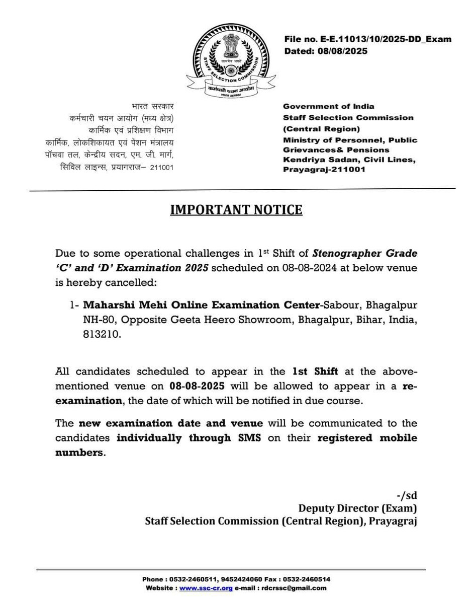 RYPofficial's tweet photo. SSC Stenographer 2025 Exam Cancel
#SSCReforms #sscmissmanagment https://t.co/UKCAswqNWu
