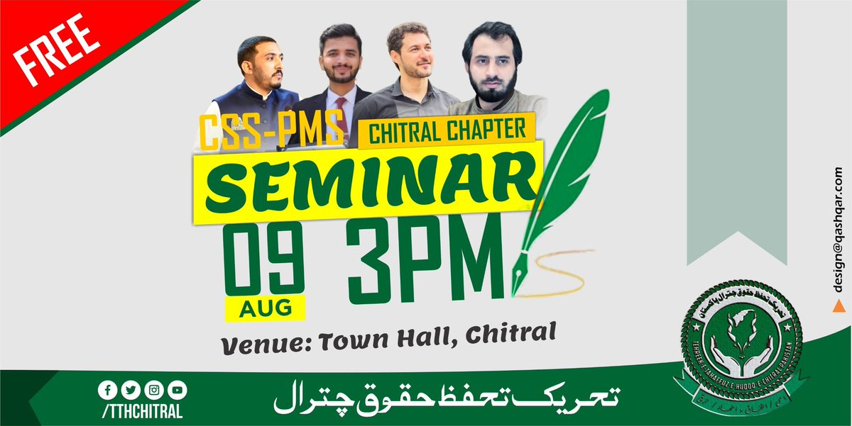 PirMukhtar1's tweet image. Seminar Alert، Chitral
Join us on 9th August at 3:00 PM at Town Chitral for an Introductory Session on CSS &amp;amp; PMS.
 CSS-qualified trainers will be present to guide and inspire aspiring candidates.
#Chitral #CSSExam #PMS #StudentGuidance #FPS #TTHC
#pirmukhtar1