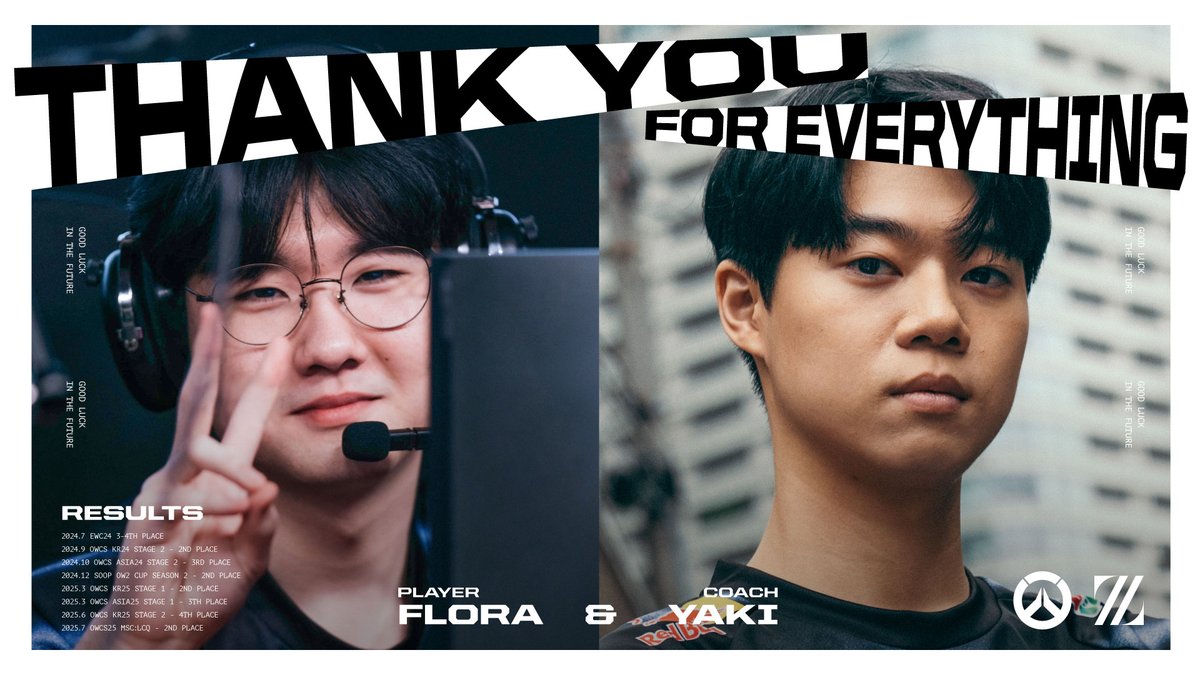 ⚡ZETA DIVISION - OVERWATCH

この度、Flora, Yakiが契約終了に伴い退団する運びとなりました。

Proud to be on your side. Go get 'em🤝❤️‍🔥 <a href="/FloraOw02/">Flora</a> <a href="/OW_Yaki/">Yaki</a>

📝zetadi.vision/4fxYlgG