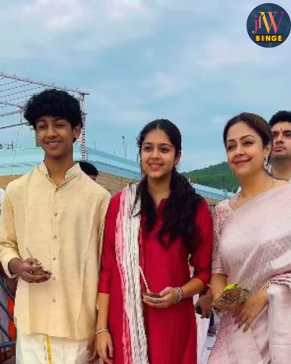 jfwdigital's tweet image. Suriya and Jyothika, along with their family, visited the Tirumala Tirupati temple 
#suryasivakumar #jyothika