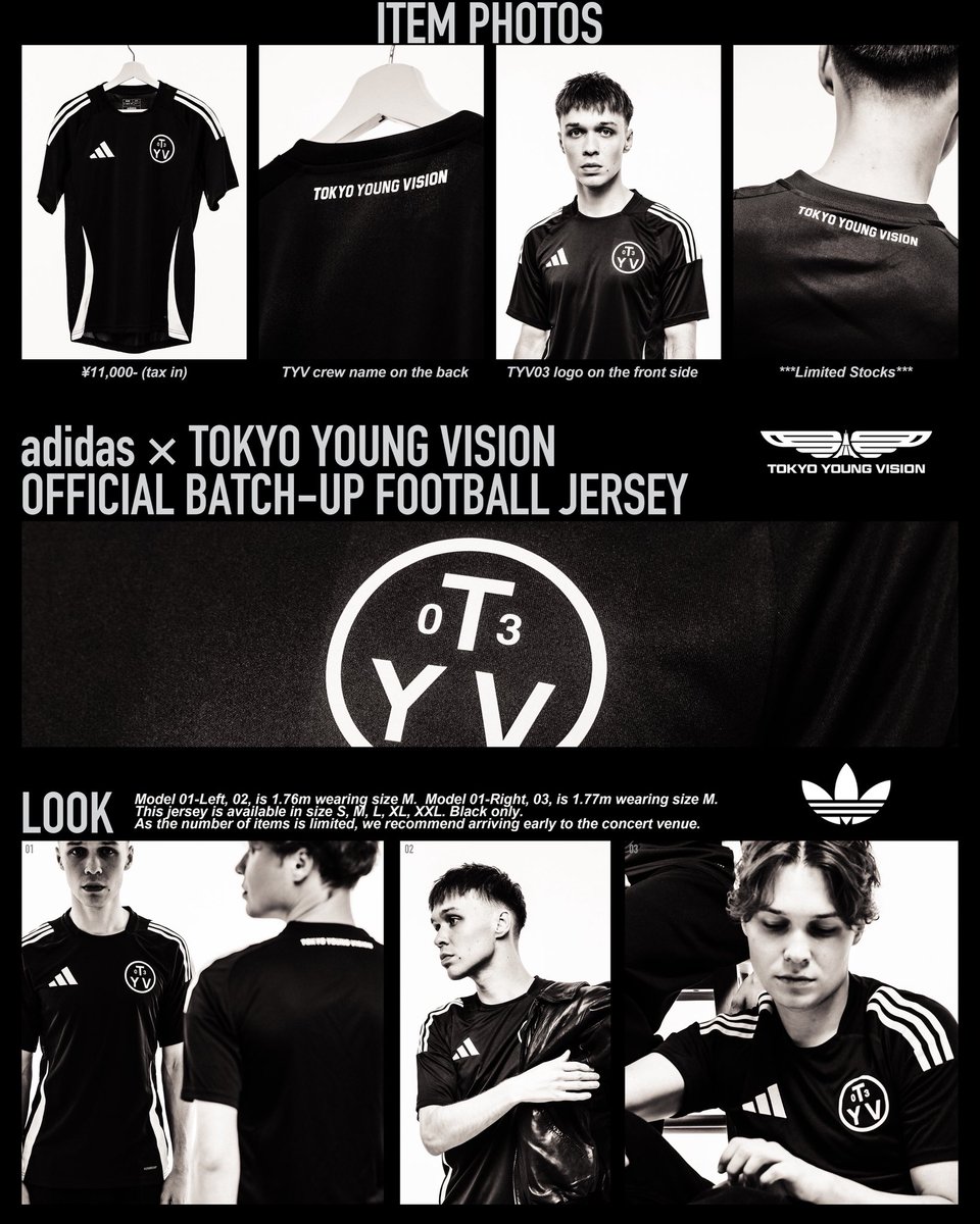 adidas 黒 サッカーシャツ TOKYO YOUNG VISION 🚨adidas × Tokyo Young Vision Official Batch-Up Football Jersey