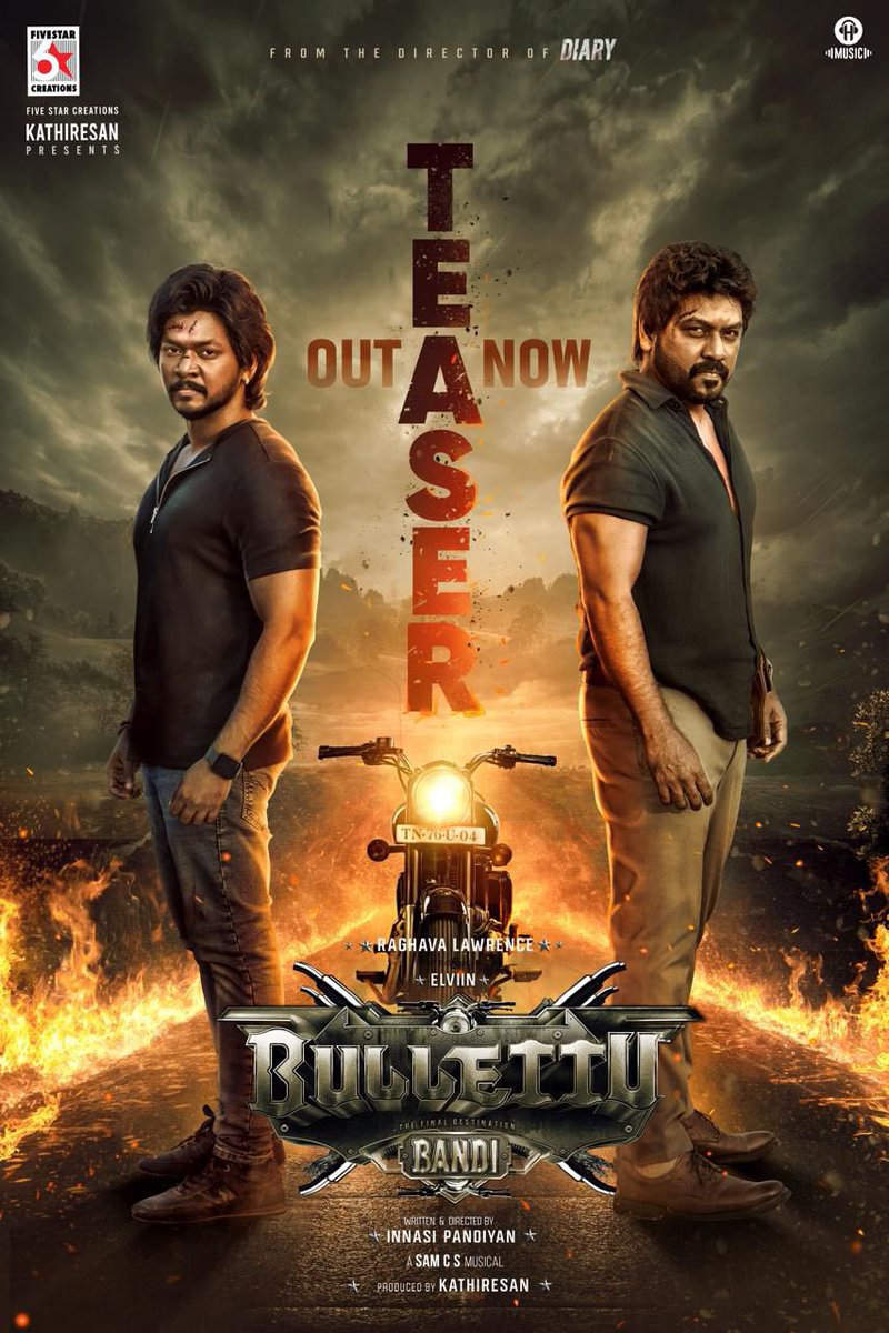 baraju_SuperHit's tweet image. Powerful 🔥🔥
#BullettuBandi (Telugu) Teaser out now 💥 -youtu.be/t554tWPq10U

Starring @offl_Lawrence and @elviinvinu_off.
A film by @innasi_dir.
A @SamCSmusic Musical.
#Bullet #BulletBandiTeaser