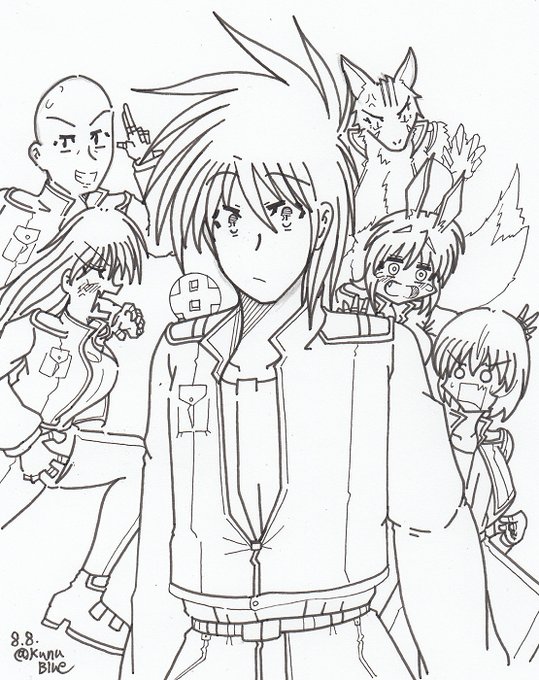 手癖でザックリオリジナルロボット物のキャラクター達を描きました。 