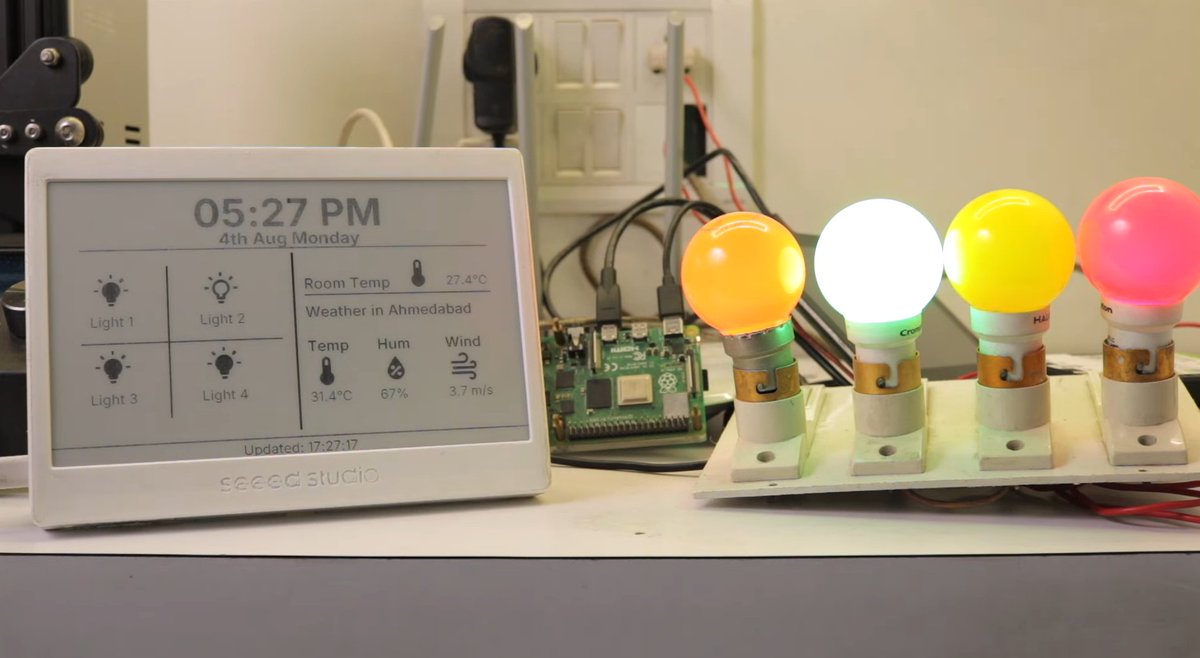 seeedstudio's tweet image. All your smart home data — on one sleek ePaper display🤖🏠
@IMtechiesms uses multiple Seeed Home Assistant–ready devices + @home_assistant to control lights, track temp & humidity, weather & time — all on a sleek 7.5” E-Paper display powered by XIAO ESP32C3.
👀Watch the video…