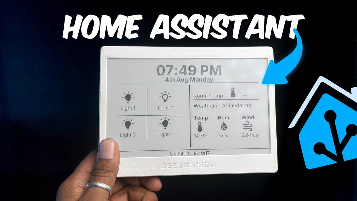 seeedstudio's tweet image. All your smart home data — on one sleek ePaper display🤖🏠
@IMtechiesms uses multiple Seeed Home Assistant–ready devices + @home_assistant to control lights, track temp & humidity, weather & time — all on a sleek 7.5” E-Paper display powered by XIAO ESP32C3.
👀Watch the video…