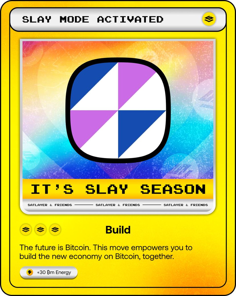 It's $SLAY season for <a href="/blockspaceforce/">BlockSpaceForce ▫️</a>  

🟦🟪🤝🟨🧊 <a href="/satlayer/">SatLayer 🟨🧊</a>