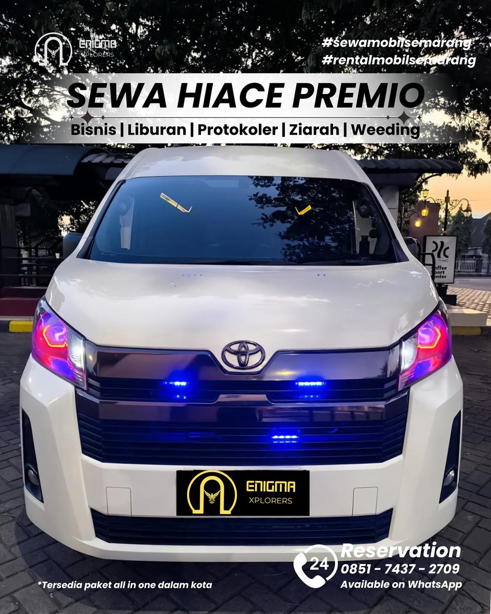 Enigmaxplorers's tweet image. Buat kamu yang mau liburan dan butuh kendaraan kapasitas 10-14 seat, kita sediakan juga Hiace Premio dan sudah full spesifikasi liburan✨ Bisa lepas kunci dengan syarat dan ketentuan yang berlaku yaa✨
#sewamobilsemarang
#rentalmobilsemarang