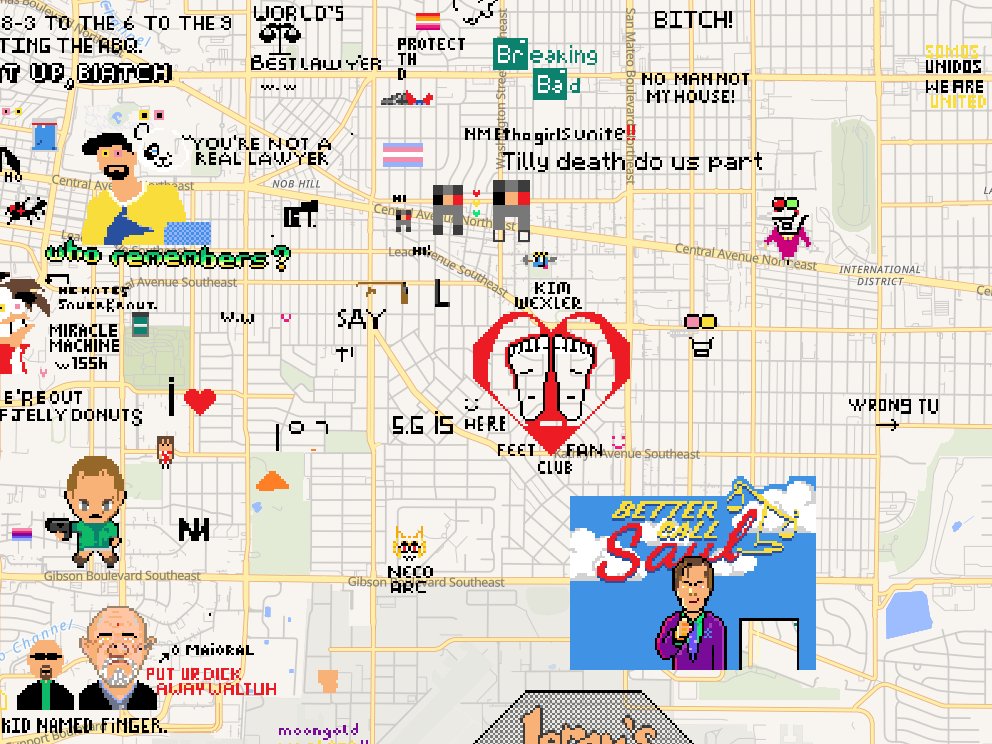 I expected seeing Breaking Bad and Better Call Saul when checking Albuquerque in wplace.

I did not expect to see the feet fan club.