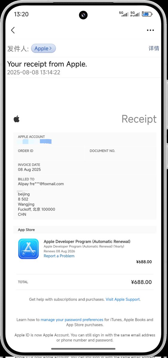 苹果开发者账号自动续费了，应该是目前最值得购买的会员了 。记得19年春节的时候，逼迫自己上架了一个很粗糙的 iOS 版本，彼时很心疼这99刀/年的会员费，谁成想一切都在迈出这一步后，产生了奇妙的变化。
Android &amp; iOS