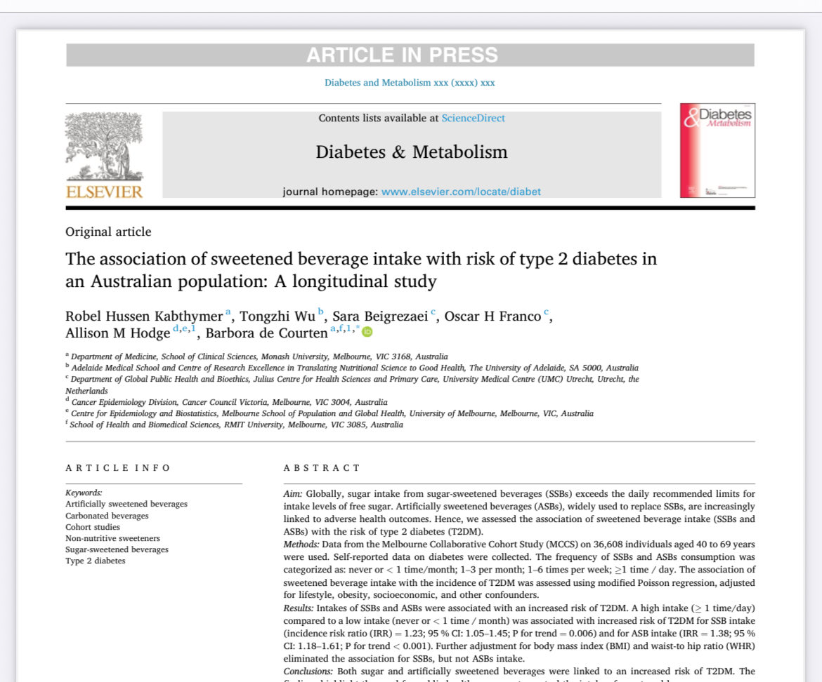Juan Rivera Dommarco (@riveradommarco) on Twitter photo Estudio de cohorte de ~36,000 adultos Australianos documentó 38% de aumento en el riesgo de diabetes tipo 2 asociado al consumo de bebidas endulzadas con edulcorantes artificiales. <a href="/inspmx/">INSP México</a> <a href="/1CINyS/">CINyS - INSP</a> <a href="/SBarquera/">Dr. Simón Barquera</a>
sochob.cl/web1/wp-conten… Estudio de cohorte de ~36,000 adultos Australianos documentó 38% de aumento en el riesgo de diabetes tipo 2 asociado al consumo de bebidas endulzadas con edulcorantes artificiales. <a href="/inspmx/">INSP México</a> <a href="/1CINyS/">CINyS - INSP</a> <a href="/SBarquera/">Dr. Simón Barquera</a>
sochob.cl/web1/wp-conten…