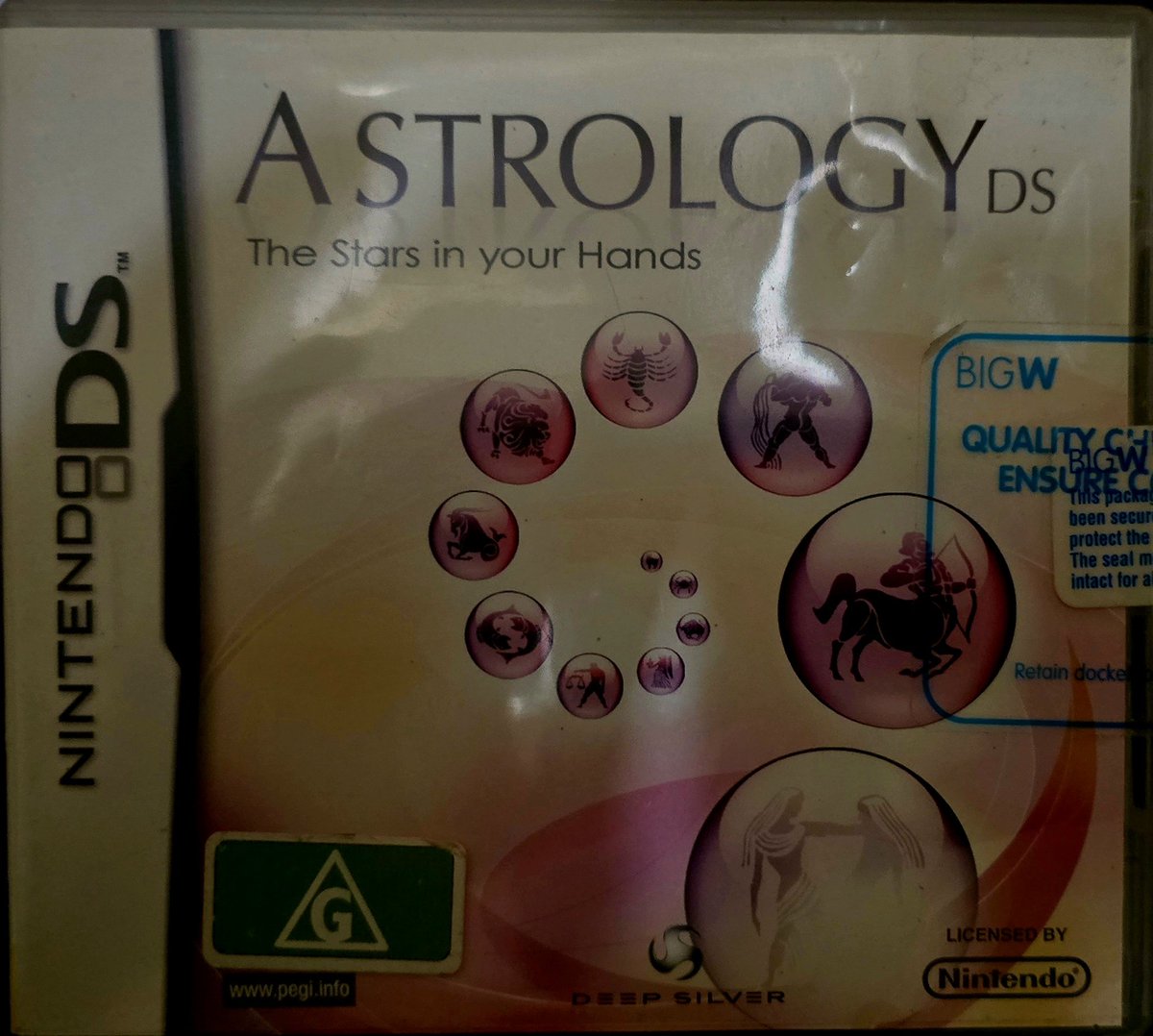 OMFG..
Some how BIGW STILL have copies  of a Nintendo DS Astrology game!

Picked this up yesterday on clearance for $1.50 

Also picked up a copy of this same game from BigW about 5 years ago for $2.50