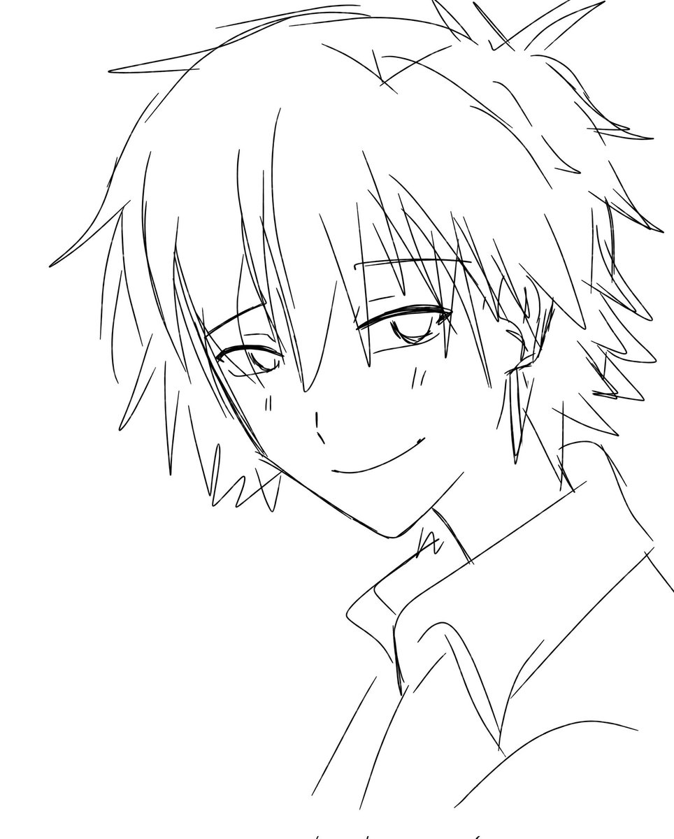 I tried to draw aniworu (I hate drawing his hair) and this time I'm quite satisfied with the result
