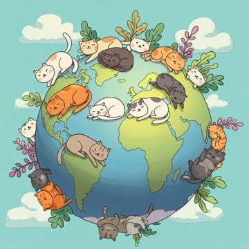 なんて尊い日だ！
こんな風に世界中の猫が幸せに健やかに暮らせる世の中に🐱

 #世界猫の日