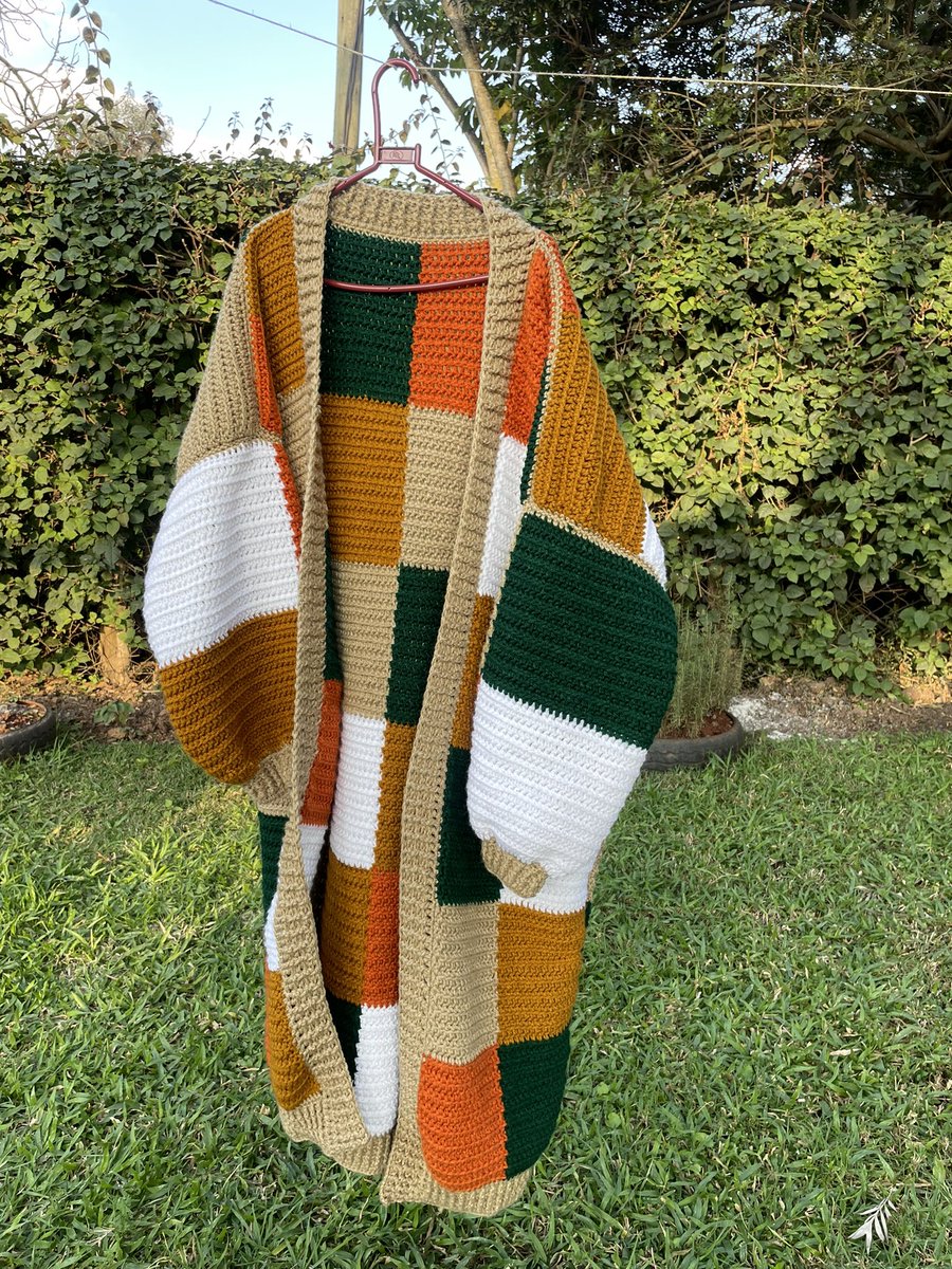 My latest crochet patchwork cardigan🪝