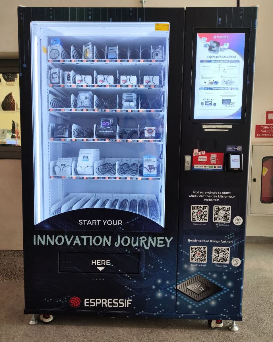 cnxsoft's tweet image. ESP32 devkit vending machine in Singapore 

Source: Espressif on Facebook