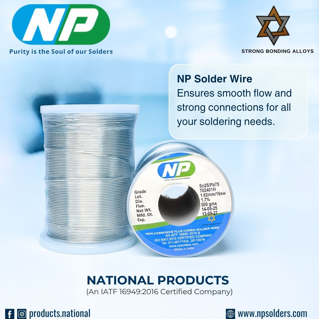 NationalPr80407's tweet image. With NP Solder Wire, every connection matters! ⚡️ Experience effortless flow, durable bonds, and flawless finishes—ideal for professionals and passionate creators alike.

📞 +91-7827049721
🌐 npsolders.com

#NationalProducts #SolderingSolutions