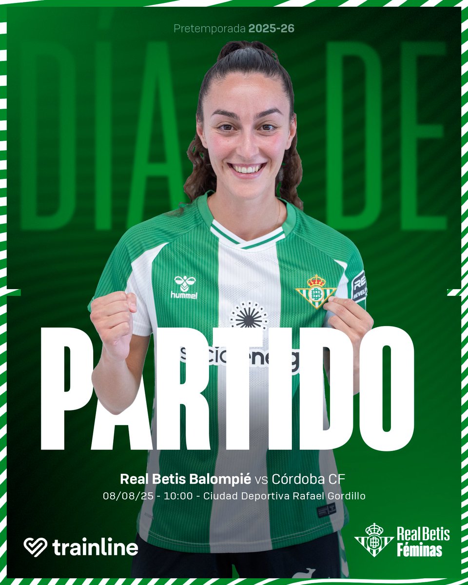 Real Betis Féminas (@realbetisfem) on Twitter photo ¡Hoy es #DíaDeBetisFéminas! ¡A por el primer amistoso de la pretemporada! 😁💚
🆚 <a href="/CordobaFemenino/">Córdoba CF Femenino</a>
🏟 Ciudad Deportiva Rafael Gordillo
⌚ 10:00 horas
🔒 Puerta cerrada
#BetisFéminas ¡Hoy es #DíaDeBetisFéminas! ¡A por el primer amistoso de la pretemporada! 😁💚
🆚 <a href="/CordobaFemenino/">Córdoba CF Femenino</a>
🏟 Ciudad Deportiva Rafael Gordillo
⌚ 10:00 horas
🔒 Puerta cerrada
#BetisFéminas