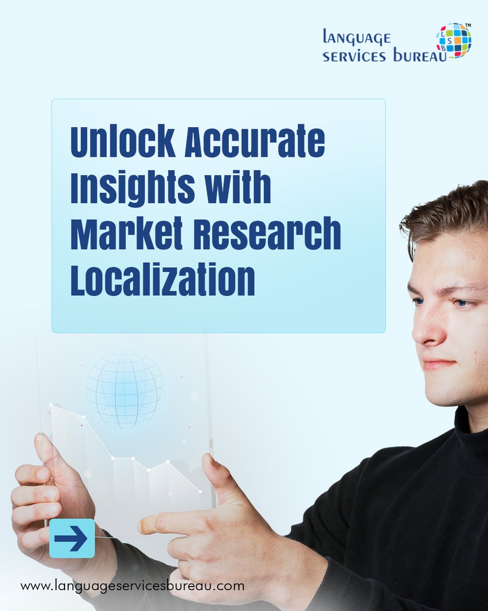 language_bureau's tweet image. Market research reveals cultural preferences, tone, and buying behavior—so your message lands right.
Localize with purpose. Partner with Language Services Bureau now.
#localizationmatters #marketresearch #GoGlobal #translation #languagesservicesbureau