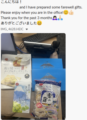 ikanzi01's tweet image. 株主の東大IPCさんとSingapore Management Universityの連携により、優秀なインターン生2名が来ていました!インターン期間も終わるのでかわいい日本語とお土産をくれました✨
寂しくなるな~...とても優秀だったので2人ともシンガポールかららも業務委託として続けてもらいます!