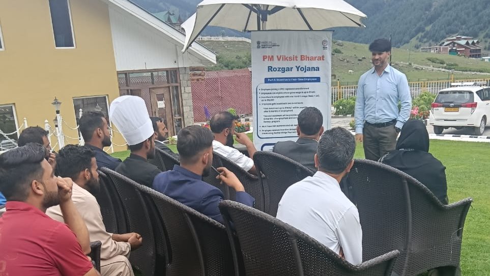 EPFO Srinagar (@epfosrinagar) on Twitter photo Glimpses of outreach programme on Pradhan Mantri Viksit Bharat Rozgar Yojana (#PMVBRY) organised by RO Srinagar at Arco Hotel, Sonamarg (Ganderbal).
<a href="/LabourMinistry/">Ministry of Labour & Employment, GoI</a> <a href="/socialepfo/">EPFO</a> <a href="/EPFOJAMMU/">EPFO JAMMU</a> <a href="/EpfoLadakh/">EPFO LADAKH</a> Glimpses of outreach programme on Pradhan Mantri Viksit Bharat Rozgar Yojana (#PMVBRY) organised by RO Srinagar at Arco Hotel, Sonamarg (Ganderbal).
<a href="/LabourMinistry/">Ministry of Labour & Employment, GoI</a> <a href="/socialepfo/">EPFO</a> <a href="/EPFOJAMMU/">EPFO JAMMU</a> <a href="/EpfoLadakh/">EPFO LADAKH</a>
