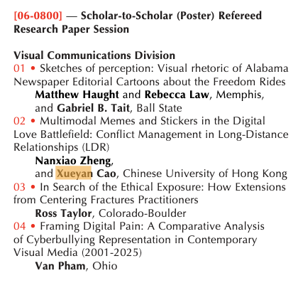 Excited to present our research (1/2) at #aejmc in San Francisco! I'll be at the Scholar to Scholar session tomorrow (8:00-9:15 a.m.), presenting the poster coauthored with Nanxiao-Conflict Management in LDR using Memes and Stickers. <a href="/AEJMC/">AEJMC</a> See you tomorrow.