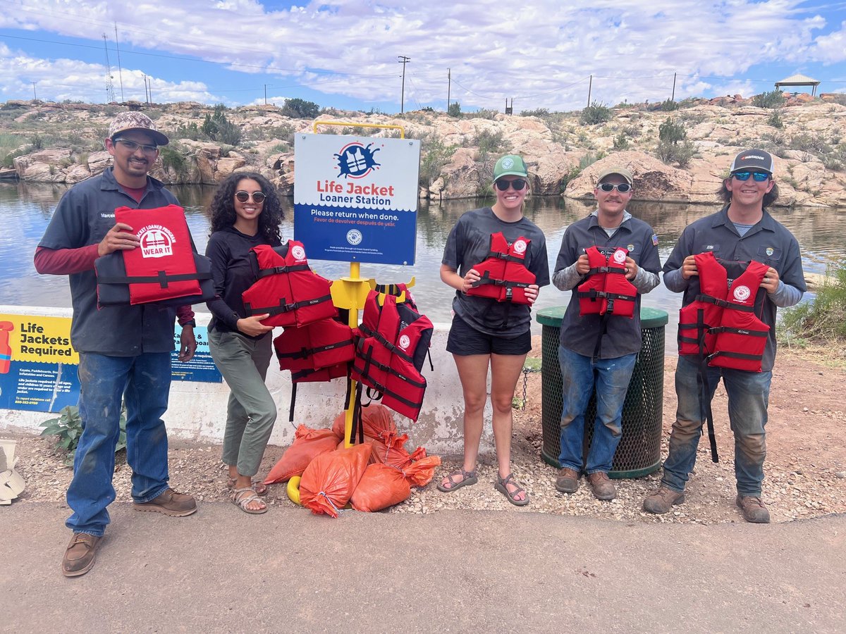 New life jacket loaner station alert! 🚤🦺 We recently set up the first-ever station at Clear Creek Reservoir near Winslow. Remember to #RockTheFloat and wear your life jacket every time you hop on a boat. It could save your life. Learn more: bit.ly/4mslLqK.