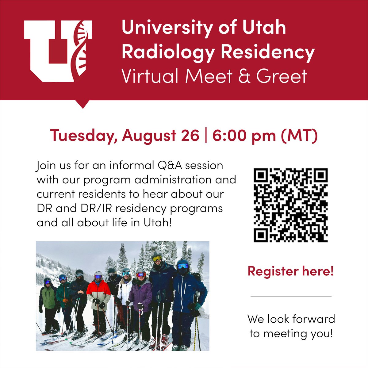 We’d love to meet all of this year’s applicants who are interested in joining our program! 

Register for the meeting through the link in bio. 
We’re excited to hang out, talk about our program, and answer any questions you might have!