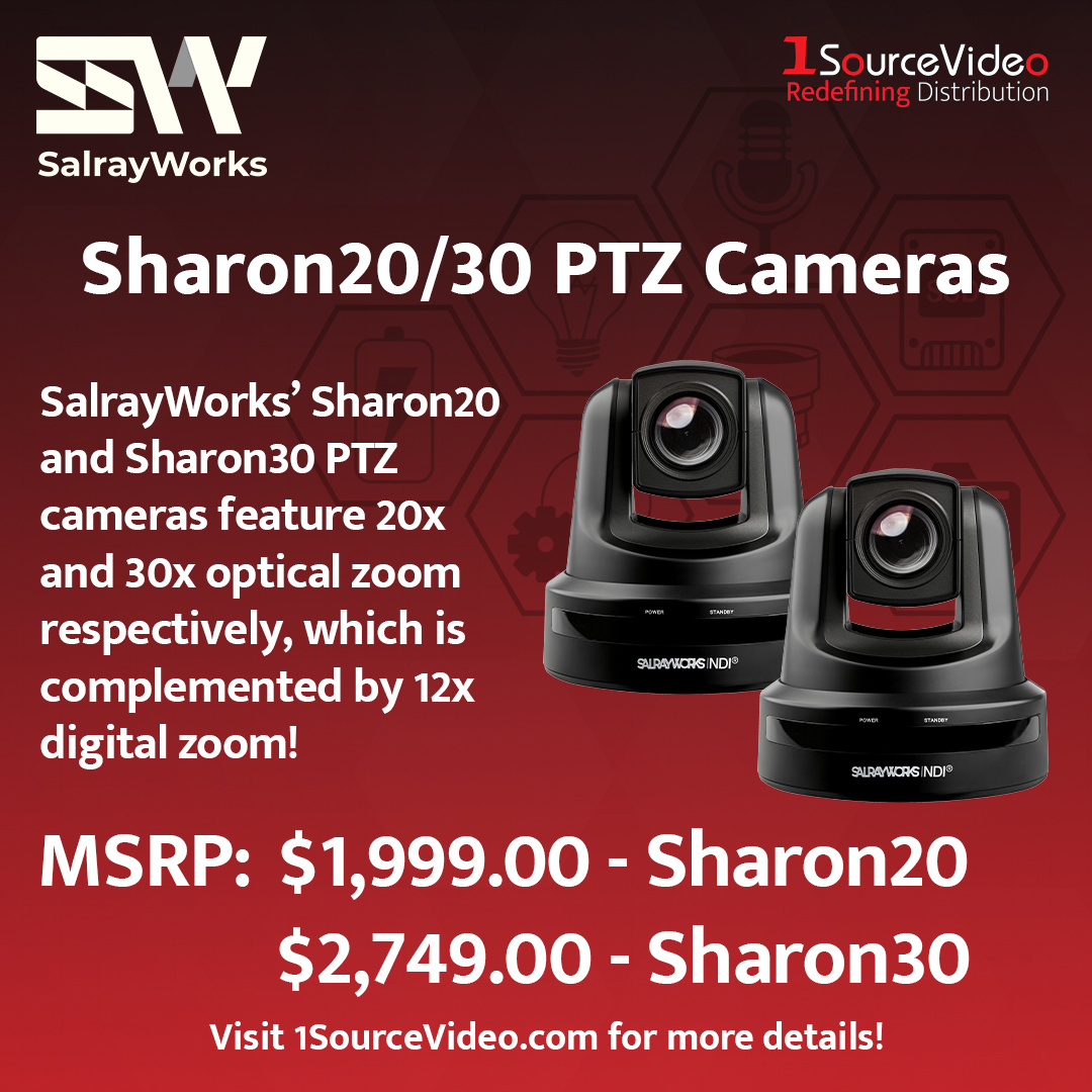 1sourcevideo's tweet photo. Check out Salrayworks' Sharon20 and Sharon30 High Bandwidth Full NDI PTZ cameras!

#1SourceVideo #distribution #RedefiningDistribution #Salrayworks #Sharon20 #Sharon30 #PTZcamera #ExmorR #CMOSsensor #video #opticalzoom #filmmaking #videoproduction #cinematography #filmequipment https://t.co/LbEvNXMq1b