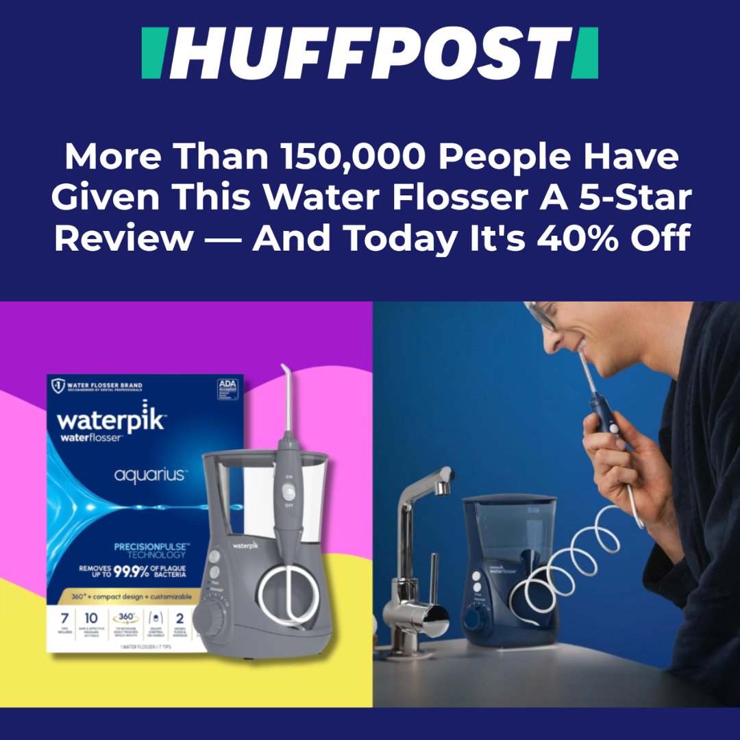 We're thrilled that the WATERPIK AQUARIUS water flosser received a shout-out in a HuffPost article! 🦷 Touted as the "gold standard in water flossers" it's the perfect addition to your oral care routine. 

Read the article here: ow.ly/PByh50WKlGz