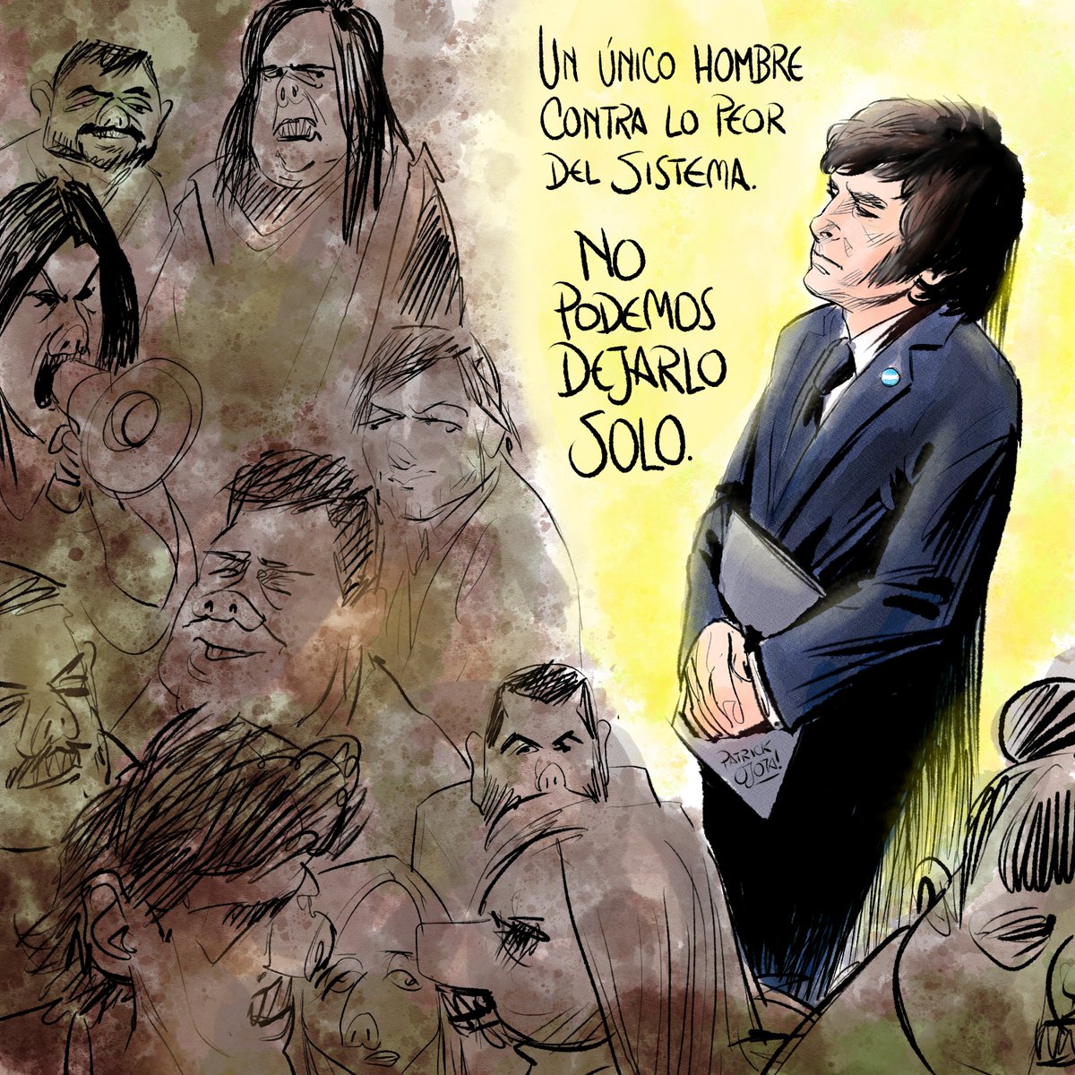 Patrick O'Jota (Beep/Bop/Boop) (@patrickabrazos) on Twitter photo Dibujito rápido porque, hoy más que nunca, tenemos que apoyar a Milei.
<a href="/JMilei/">Javier Milei</a> Dibujito rápido porque, hoy más que nunca, tenemos que apoyar a Milei.
<a href="/JMilei/">Javier Milei</a>