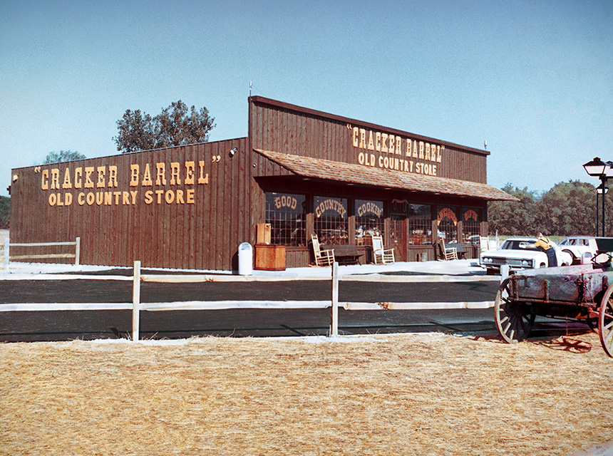 neil_brass's tweet photo. @RealJamesWoods This is the original Cracker Barrel and the original logo.  Then the company changed it.  Then they changed it again.  How is a company changing their marketing being "woke"? https://t.co/5TmIrYmjK6