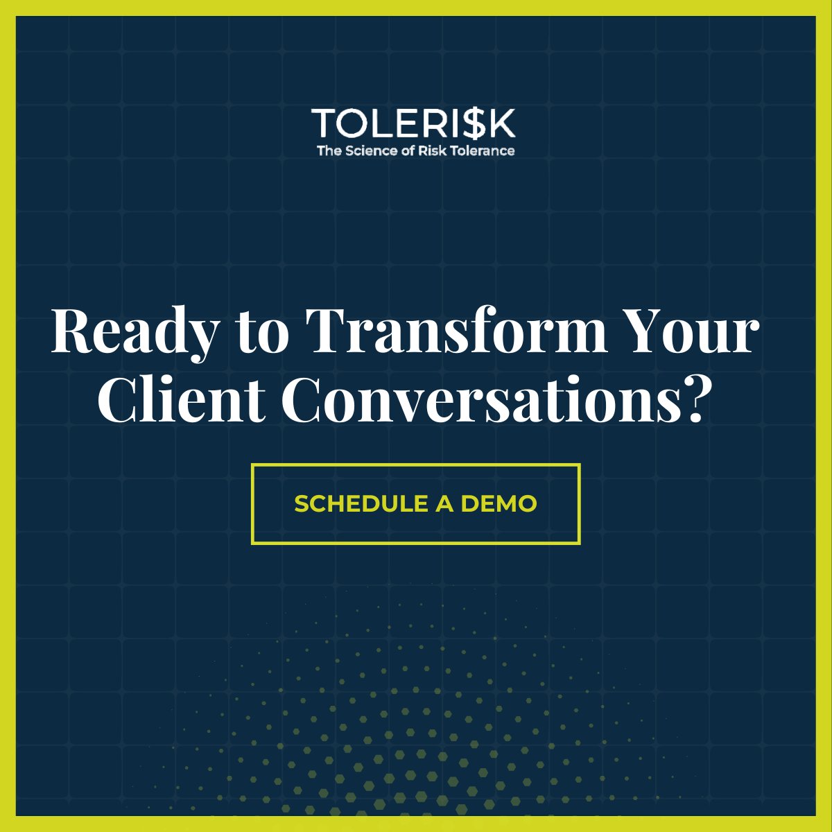 Every great client conversation starts with clarity.

Launch your reviews with a current Tolerisk report:
✅ Updated assumptions
✅ Personalized projections
✅ Actionable insights

Because informed clients make better decisions—and so do advisors. tolerisk.com/features/