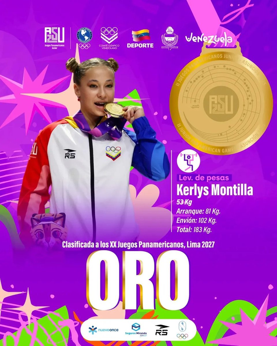 UCarabobo's tweet photo. #orgulloucista La estudiante de imagenología de la @FCS_UC, Kerlys Montilla, obtuvo medalla de oro en  los Juegos Panamericanos Junior de Asuncion 2025, en la disciplina de levantamiento de pesas. https://t.co/HuM1NwN6uh