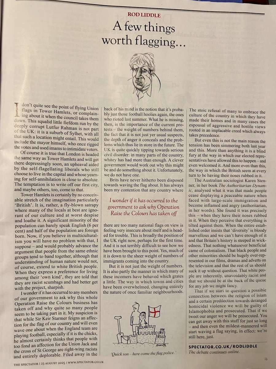 “The UK is quite quickly tipping towards serious civil disorder: in many parts of the country whitey has had more than enough.”

Nobody sums up the nation’s current woes like Rod Liddle, in today’s Spectator.