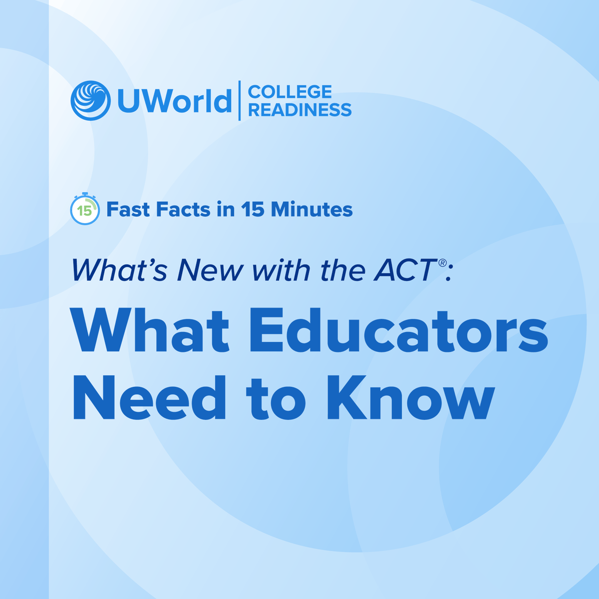 Big changes are happening with the ACT®. Stay informed. 

Join us at 3 p.m. CT Thursday, Aug. 28, for a free 15-minute webinar where we’ll break down score trends you should watch, superscoring updates, and more.

👉 Register here: bit.ly/3UG0Sf8