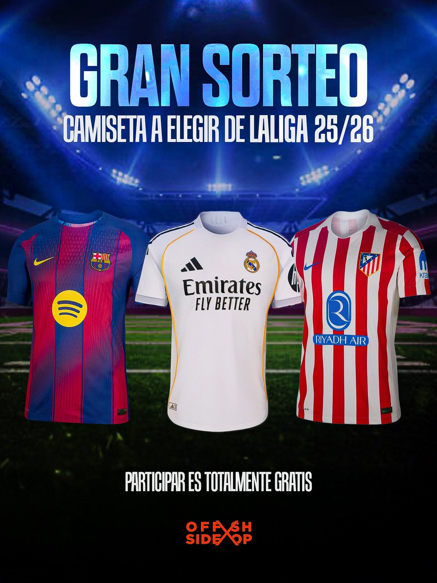 GxlDeNahuel's tweet photo. 🎁 ¡SORTEO CAMISETA LALIGA 25/26! 🎁

¿Quieres llevarte la camiseta de tu equipo de esta temporada gratis? ⚽🔥

1️⃣ Síguenos (@GxlDeNahuel) y a (@offsidexsh0p)
2️⃣ Haz RT a este tweet ♻️
3️⃣ Dale ❤️

📅 El ganador se anunciará el miércoles 27.

¡Mucha suerte a tod@s! 🍀 https://t.co/uBuQfco0U2