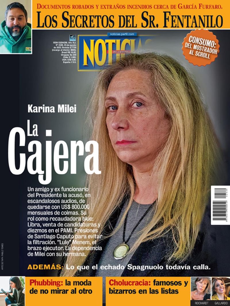 puellaok's tweet photo. Karina Milei metida en la matriz de corrupción más obscena del gobierno: coimas en la ANDIS, el “3% para la hermana del Presidente”, Lule Menem de cajero, una droguería con contratos por $100.000 MILLONES, allanamientos con sobres de dólares y máquinas de contar billetes. Un saqueo mafioso en las narices de todos.