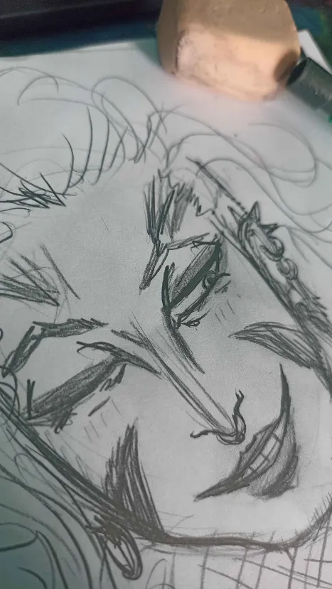 ruby_trident's tweet photo. ⚜️Chaoz.

Wi sketch with my HC for him. 
Longer hair, piercings. Now paints his nails and lips because of Kidd and Killer. Jolly Roger like the one on his chest so when he flips people off...
And definitely an undercut.
fISHNET GLOVES TO THE MAXXXX 
#kiddpirates #wirekiddpirates https://t.co/q5AJj41j9I