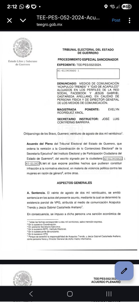Jorge Garcia Orozco (@jorgegogdl) on Twitter photo Abelina López Sánchez volvió a denunciar por "revictimización" y Violencia Política de Género a la página <a href="/AcapulcoTrends_/">Acapulco Trends</a> y a Jesús Castañeda.
El motivo, las entrevistas que dio a medios como <a href="/azucenau/">Azucena Uresti</a> donde señaló que despareció 898 millones de pesos. #DatoProtegido Abelina López Sánchez volvió a denunciar por "revictimización" y Violencia Política de Género a la página <a href="/AcapulcoTrends_/">Acapulco Trends</a> y a Jesús Castañeda.
El motivo, las entrevistas que dio a medios como <a href="/azucenau/">Azucena Uresti</a> donde señaló que despareció 898 millones de pesos. #DatoProtegido