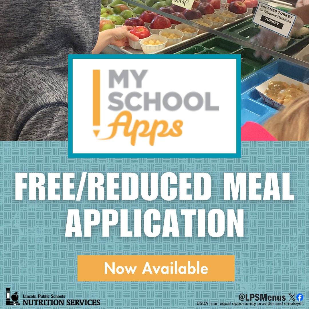 A new meal application must be completed each school year. If you received benefits last school year, your status is carried over for 30 school days beginning August 12th, and will expire on September 25th if a new application has not been submitted.

myschoolapps.com/Home/PickDistr…
