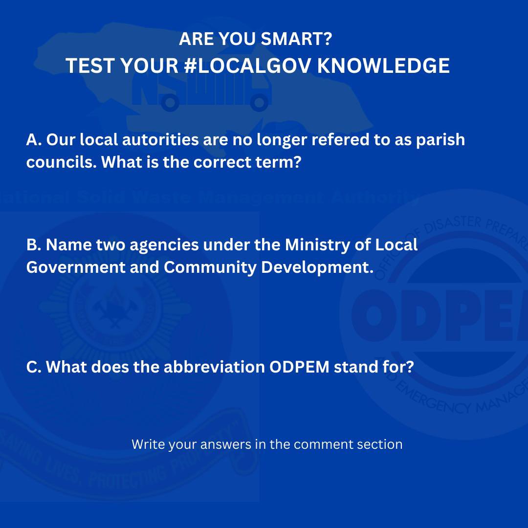 LocalGovJa's tweet image. Test you knowledge on Local Government, first correct response gets a token. #fridayfunday #LocalGovAtWork