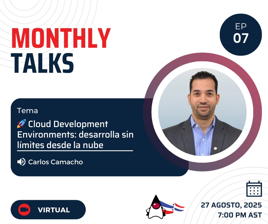JavaDominicano's tweet image. Próxima actividad:
Cloud Development Environments: desarrolla sin límites desde la nube
Vía youtube:
youtube.com/live/WLMIzfSJU…
Por @ccamachog
