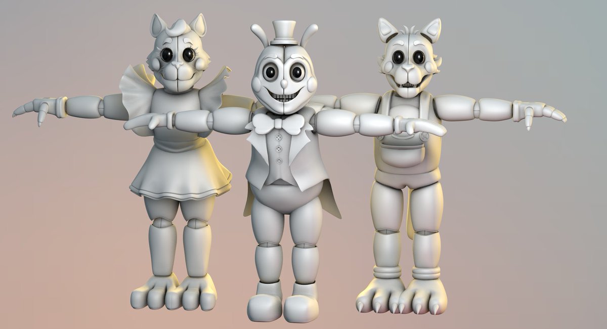 3/5 finished for the commission, will do Tweetie's model next :P