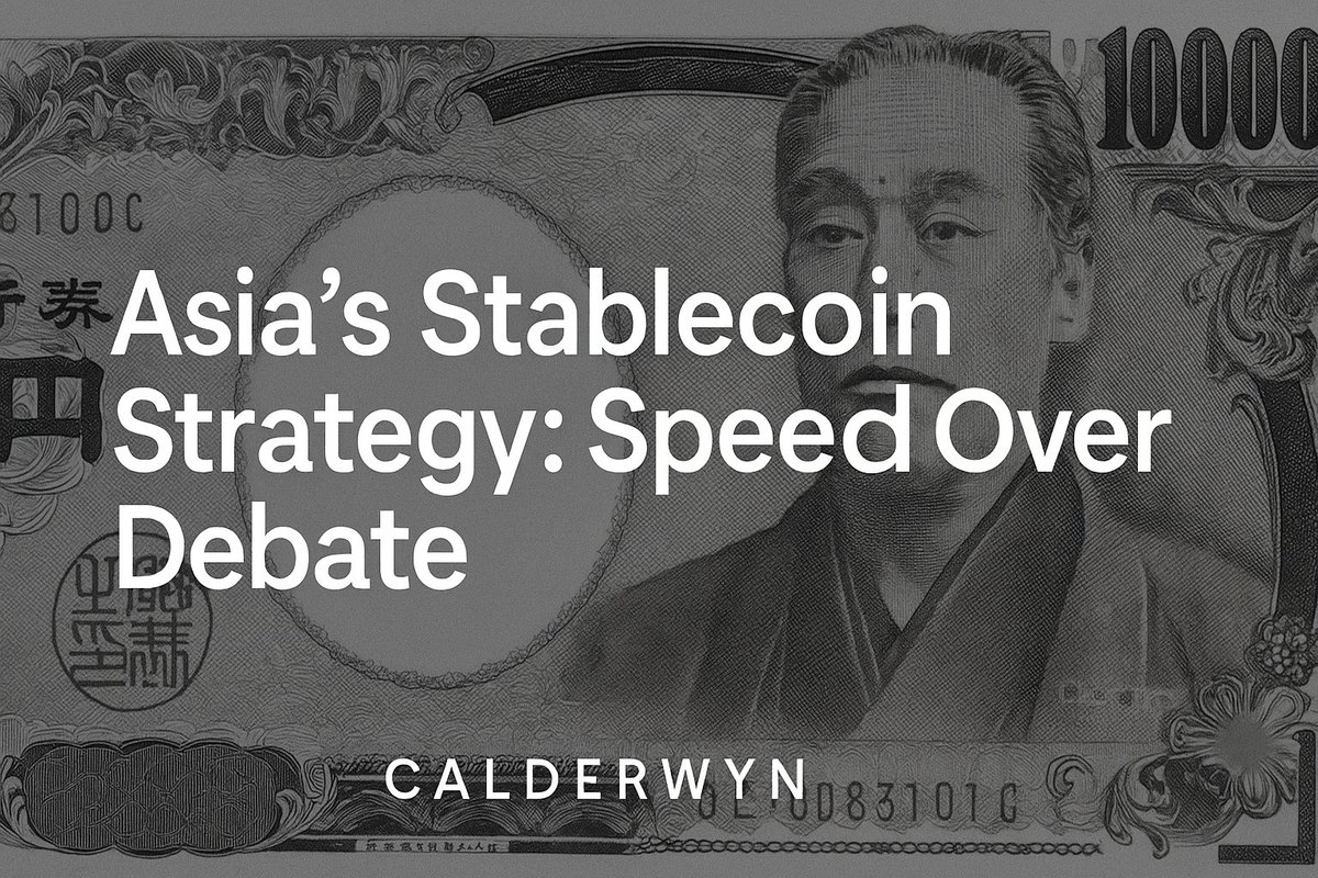 CalderwynInst's tweet image. Japan’s FSA has licensed its first yen stablecoin through @jpyc_official. Issuance expected this autumn.
$3.1T in household savings can now move closer to on-chain rails.
This isn’t about crypto, it’s infrastructure.
Full Calderwyn analysis: open.substack.com/pub/thecalderw… #crypto