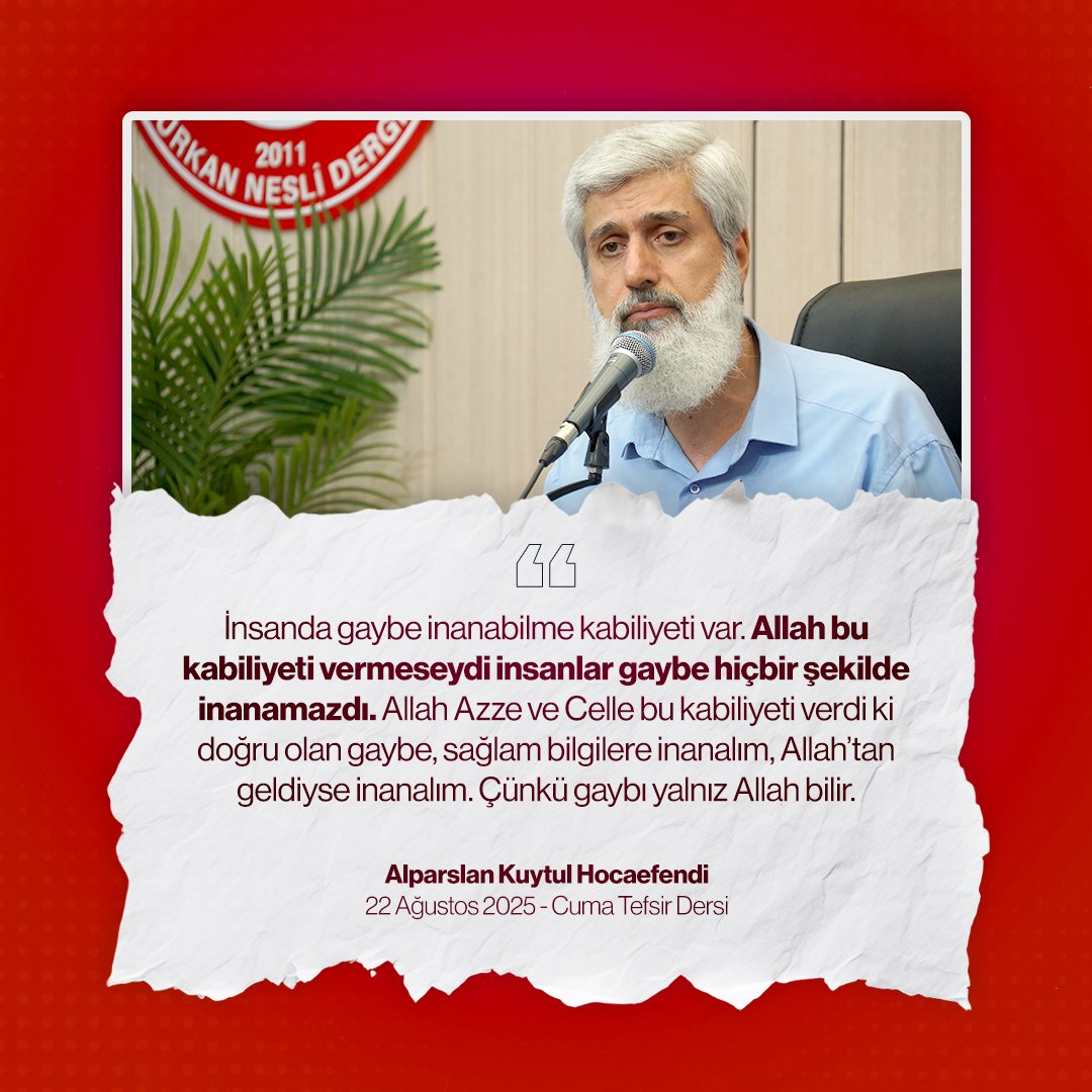 İnsanda gaybe inanabilme kabiliyeti var. Allah bu kabiliyeti vermeseydi insanlar gaybe hiçbir şekilde inanamazdı. Allah Azze ve Celle bu kabiliyeti verdi ki doğru olan gaybe, sağlam bilgilere inanalım, Allah’tan geldiyse inanalım. Çünkü gaybı yalnız Allah bilir.